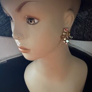 Vtg J. Crew Dangle Colorful Rhinestone Sparkle Ball Earrings